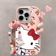 Cute Strawberry KT Cat Case For Realme 11 11X C67 12 12X 13 5 5S 5i 6i C3 C25 C25SC65 Narzo 60X 70X 