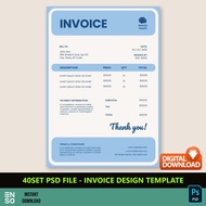 40Set PSD Files - Invoice Design Template | Digital Self Edit PHOTOSHOP Invoice Design Template File