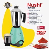 NUSHI 2 IN 1 MIXER GRINDER  NGM 266 /BLENDER / 600 WATTS / GRIND - STRONG HERBS / COFFEE BEANS / BAT