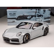 Porsche 911 (992) Turbo S Coupe Sport Design - 2021 1:18 Minichanmps (Silver Metallic)