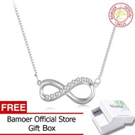 925เงินสเตอร์ลิง BAMOER รักนิรันดร์จี้เพชรโมอิสสร้อยคอสำหรับผู้หญิงครบรอบเครื่องประดับที่ดี MSN018