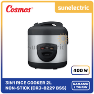 Cosmos CRJ-8229 BSS Rice Cooker 3in1 Magic Com (2 Liter) CRJ 8229 BSS / CRJ8229 BSS / CRJ 8229BSS