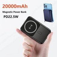 【SG Stock】Mini Magnetic Power Bank 20000mAh Fast Charging 22.5W Portable Wireless Powerbank With Stand For iphone Samsun