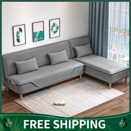 【Free Shipping】L Shape Sofa / 3-4 Seater Foldable Sofa Bed / Canvas fabric 2 in 1 with 1 Year Warranty