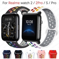 Rainbow Soft Silicone Band for Realme watch 3/ 2 / 2 Pro / S / S Pro Smart Wristbands Replacement Strap