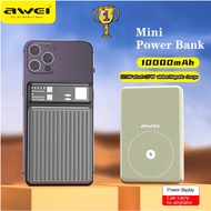 AWEI Power Bank 22.5W 10000mAh Mini Magnetic Wireless Fast Charge with Auto-wake Powerbank 15W For iPhone 14