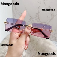 MAXGOODS Vintage Sunglasses Rimless Retro UV400 Sunglasses for Women