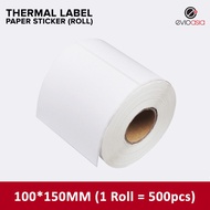 (350pcs/500pcs) A6 Thermal Label Paper Sticker Roll for Thermal Printer Waybill Shipping Label 100mm x 150mm