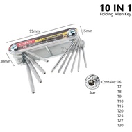 FOLDING STAR ALLEN KEY 10PIECES HORUSDY Screwdriver Wrench Spanner Repair Hand Tool Kit Set