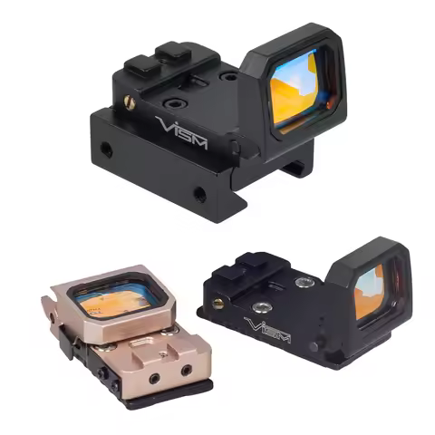 VISM Mini Red Dot Compact Flip Up Red Dot Reflex Sight Compact Reflex Sight For Glock 17 MOS Mounts 