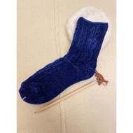 日系襪子-全新日本襪子（日本雜貨碎花風格、北歐風）絲絨藍色