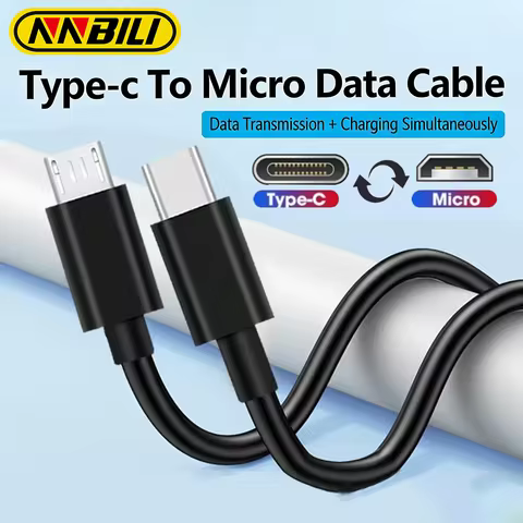 NNBILI Type C to Micro 5V/2.4A Fast Charging 480Mbps Data Transfer OTG Adapter Cable For Samsung S26