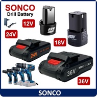 12v / 18v / 24v / 36v Battery Lithium Replacement Li-Ion for SONCO Cordless Drill Impact Drill Screwdriver Hammer Drill