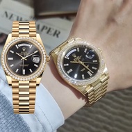 [100% ASLI] Original Jam tangan Rolex Pria Rolex Day-Date Series M228348RBR-0001 40mm Black dial Aut