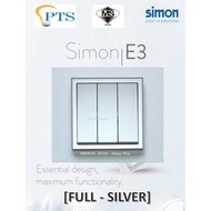 SIMON E3 Silver - 3Gang 1Way Switch Suis Lampu
