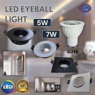 LED EYEBALL LIGHT CASING GU10 SPOTLIGHT RECESSED DOWNLIGHT FRAME BULB 5W 7W MR16 HOME DECOR lampu rumah Siling mentol