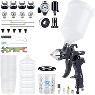 YUZES HVLP Spray Gun Plus Kit with 20 Oz Disposable Paint Cups, Easy to Use, 1.4/1.7/2.0mm Nozzles A