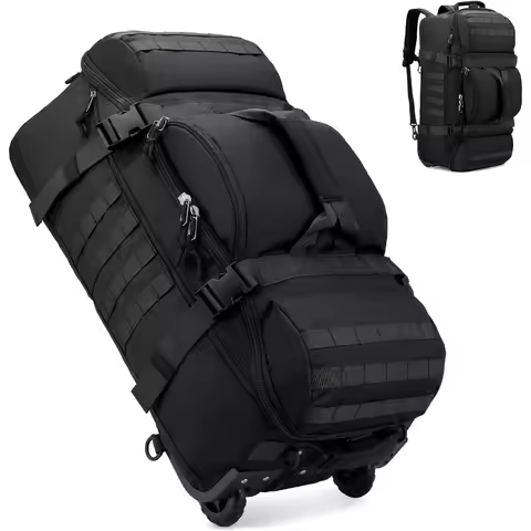 70L Rolling Duffle Bag with Wheels Tactical Travel Duffel Bags Foldable Durable Tear-Resistant Heavy