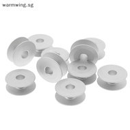 Warmwing 10pcs 21mm Industrial Aluminum Bobbins For Singer Brother Sewing Machine Tools SG