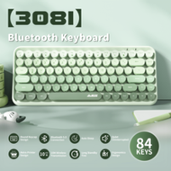 308i Wireless Bluetooth Keyboard, Retro Typewriter Design With Gradient Colorful Round Keycaps And C