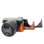 PU Leather Camera Bottom Case Half Bag Cover For Panasonic GX85 GX80 GX 85 GX 80