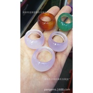 Supply Natural Agate Ring Red Agate Green Agate Chalcedony Ring Crystal Ring 11.09e