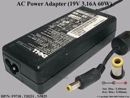 戴爾 19V 3.16A 60W，桶形 5.5 2.5mm 3 插腳 PA-16 PA-1600-06D2 適配器英國電源線（輕度使用）  bmsmckp Dell 19V 3.16A 60W, Ba