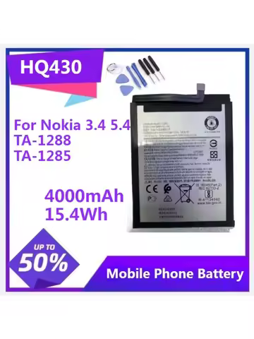 HQ430 Battery for Nokia 3.4 5.4 TA-1288 TA-1285 TA-1283 TA-1333 TA-1340 TA-1337 4000mAh 15.4Wh Mobli