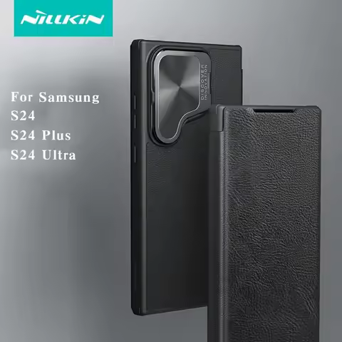 Nillkin S24 Ultra PU Leather Flip Wallet Book Case for Samsung Galaxy S24 Ultra with Camera Holder P