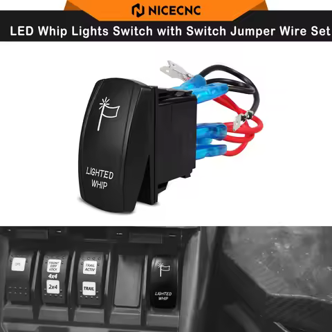 NICECNC For Can Am Maverick X3 LED Whip Lights Switch with Switch Jumper Wire Set 12V/14V For Polari
