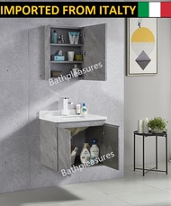 SUS304 Bathroom Mirror Basin Cabinet + Ceramic Basin Set * HIGH QUALITY* Storage Organizer Install