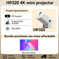 Lonaisci HP320 4K Mini Projector | 350 ANSI Brightness | Android 13.0 | Auto Keystone Correction | W