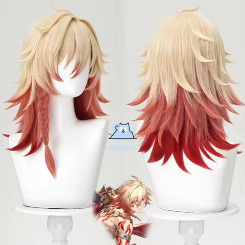 Honkai Star Rail Mydei Cosplay Wig Mydeimos Yellow Short Hair Orange Braid Halloween Party Wigs Wome