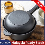 18cm Cast Iron Dutch Oven Pot with Skillet Lid Cooking Pan for Cooking Bread Baking