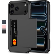 for iPhone 17 Pro Max Case with Card Holder Slot, Hard PC Shockproof Case for iPhone 17 Air/16e/16 P