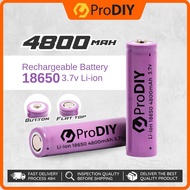 Rechargeable Battery 4800mah Bateri Boleh Cas Semula PRODIY 18650 3.7V Flat Top / Button Top ( 1pcs 