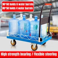 Water delivery trolley with guardrail trolley four-wheel tool trolley handling trolley silent foldin