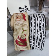 【CLEARANCE】1 ROLL (6cm) Christmas Wired Ribbon Burlap Ribbon