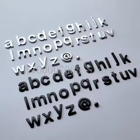 26 Lowercase Letters Alphabet @ Dot DIY Metal Car Emblem Adverting Website Email Address Nameplate L