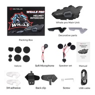 [Stok Lokal] GEARELEC Whale Pro Bluetooth Motorcycle intercom Helmet Headset 2500M Waterproof IP65 intercom Headphone 12 Rider