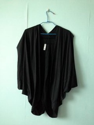 💘第二件五折💘韓製黑棉皺褶寬袖口開襟長版背心罩衫#23吃土季