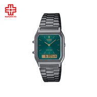 Casio Vintage AQ-230EGG-3A Black Stainless Steel Band Men Watch / Women Watch