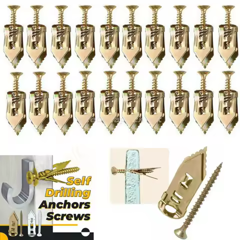 20/50/100 Set Self Tapping Screws Self Drilling Anchors Screws Drywall Anchors Expansion Nails Use f