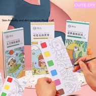CUTE DIY With Paint and Brush Watercolor Paper Pocket Drawing Book Diy Bookmarks School Art Supplies Doodle Book Painting Supplies Watercolors Coloring Books Gouache Picture Book Blank Doodle Book Set Gouache Graffiti Picture Book