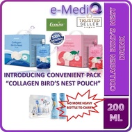 ECOLITE Collagen Birds Nest Drink (8percent)[Original / Lychee Rose / Longan] 200ml Pouch Bag (Exp: Mar/2025)
