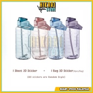 2000ml Reminder water bottle with straw scale big bottle 2Liter gym bottle sport water bottles