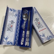 青花瓷餐具組（湯匙+筷子）