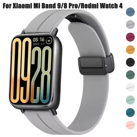 Silicone Watchband for Xiaomi Mi Band 9 Por/8 Pro Replacement Magnetic Wrist Strap Bracelet Corre Re