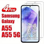 4Pcs 10D Tempered Glass Screen Protector for Samsung Galaxy A55 5G - Clear HD Film