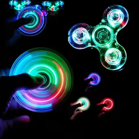 Fidget Spinner Luminous LED Light Hand Top Spinners Glow in Dark Light EDC Figet Spiner Finger Stres